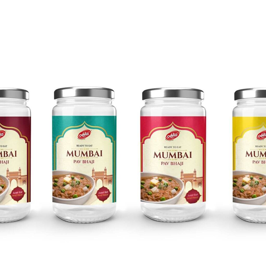 Label Design for Mumbai Pav Bhaji Masala By Aditi Foods
