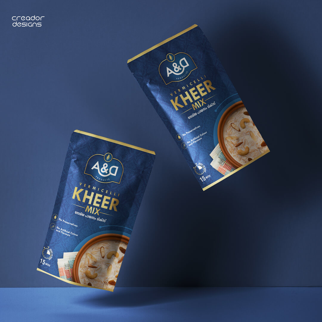 A Premium Package Design of Kheer Mix for the brand A&D
