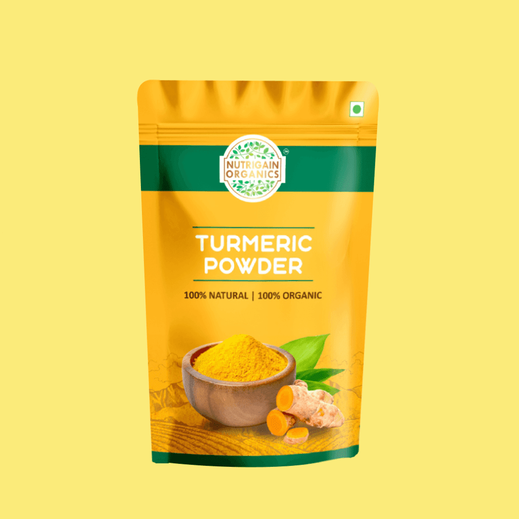 Nutrigain Organics Turmeric Powder Package Design