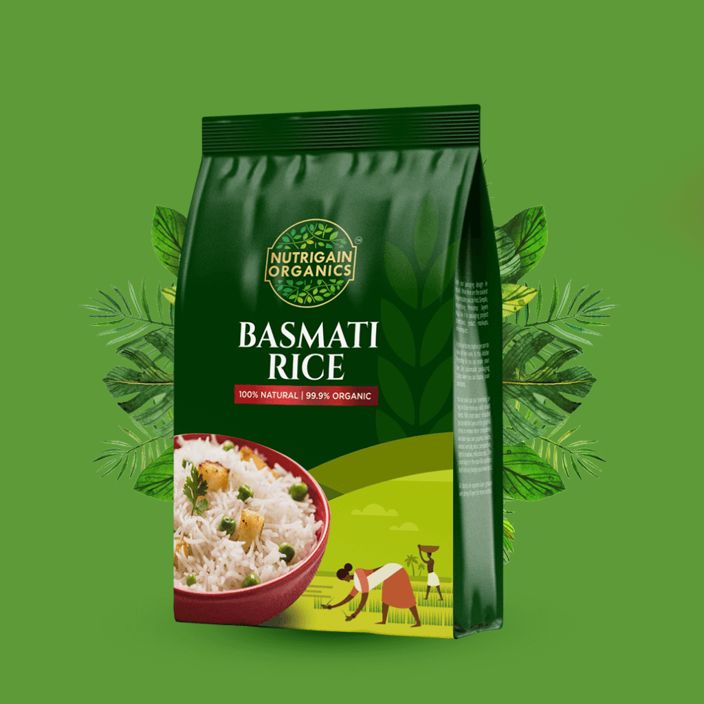 Nutrigain Organics Basmati Rice Package Design