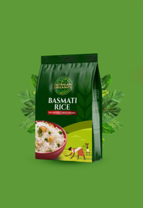 Nutrigain Organics Basmati Rice Package Design