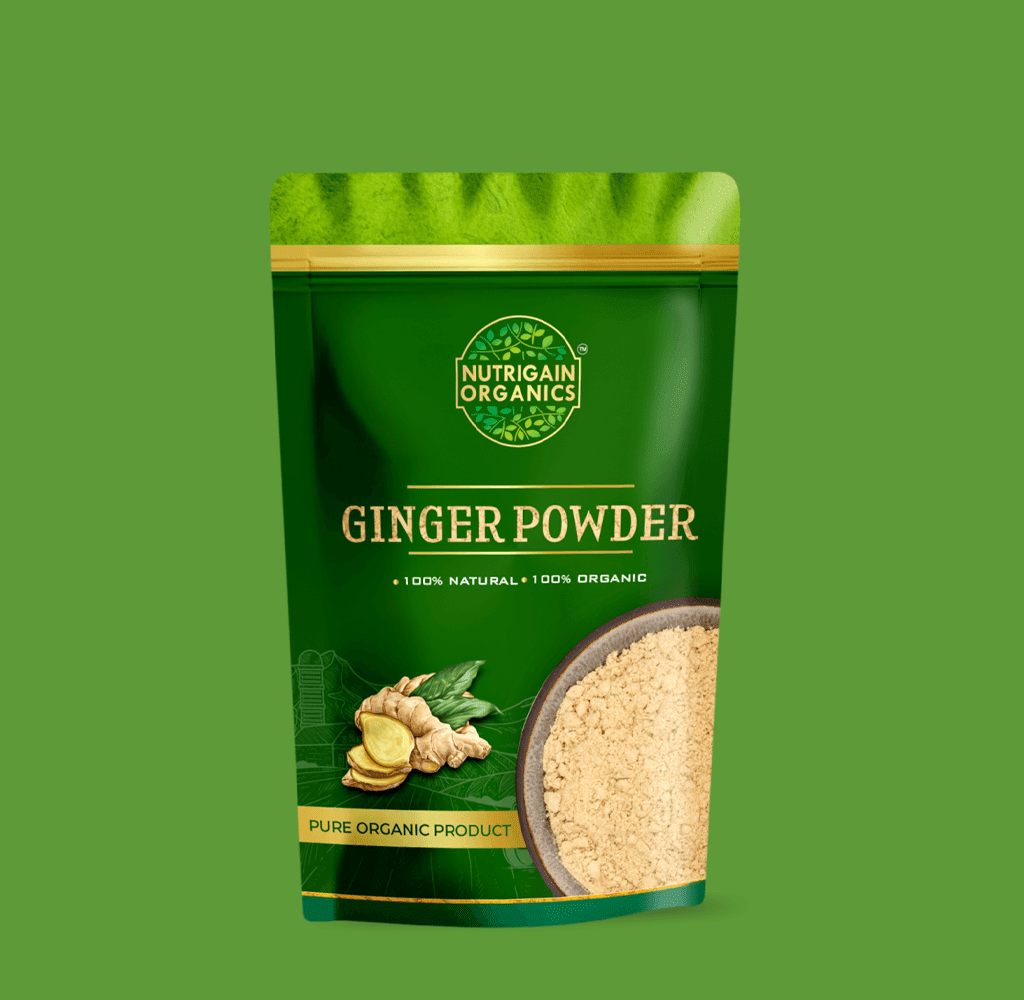 Nutrigain Organics Ginger Powder Package Design