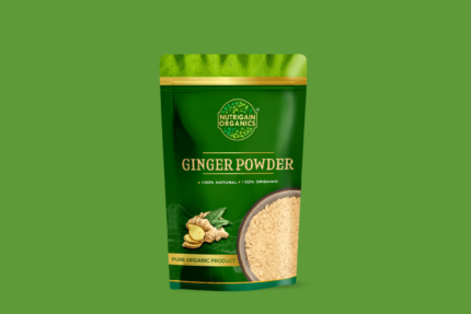 Nutrigain Organics Ginger Powder Package Design