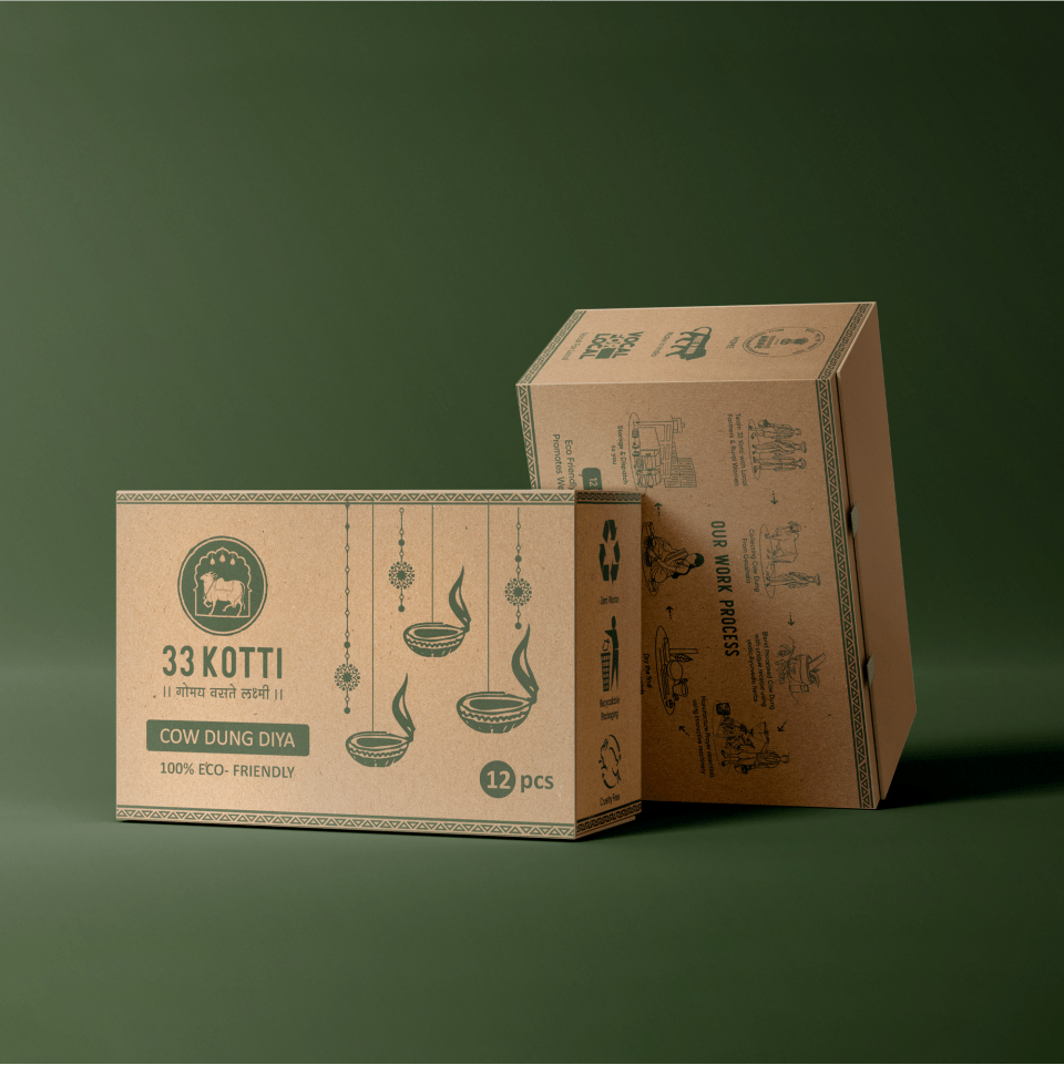 33 Kotti Cow Dung Packaging Design