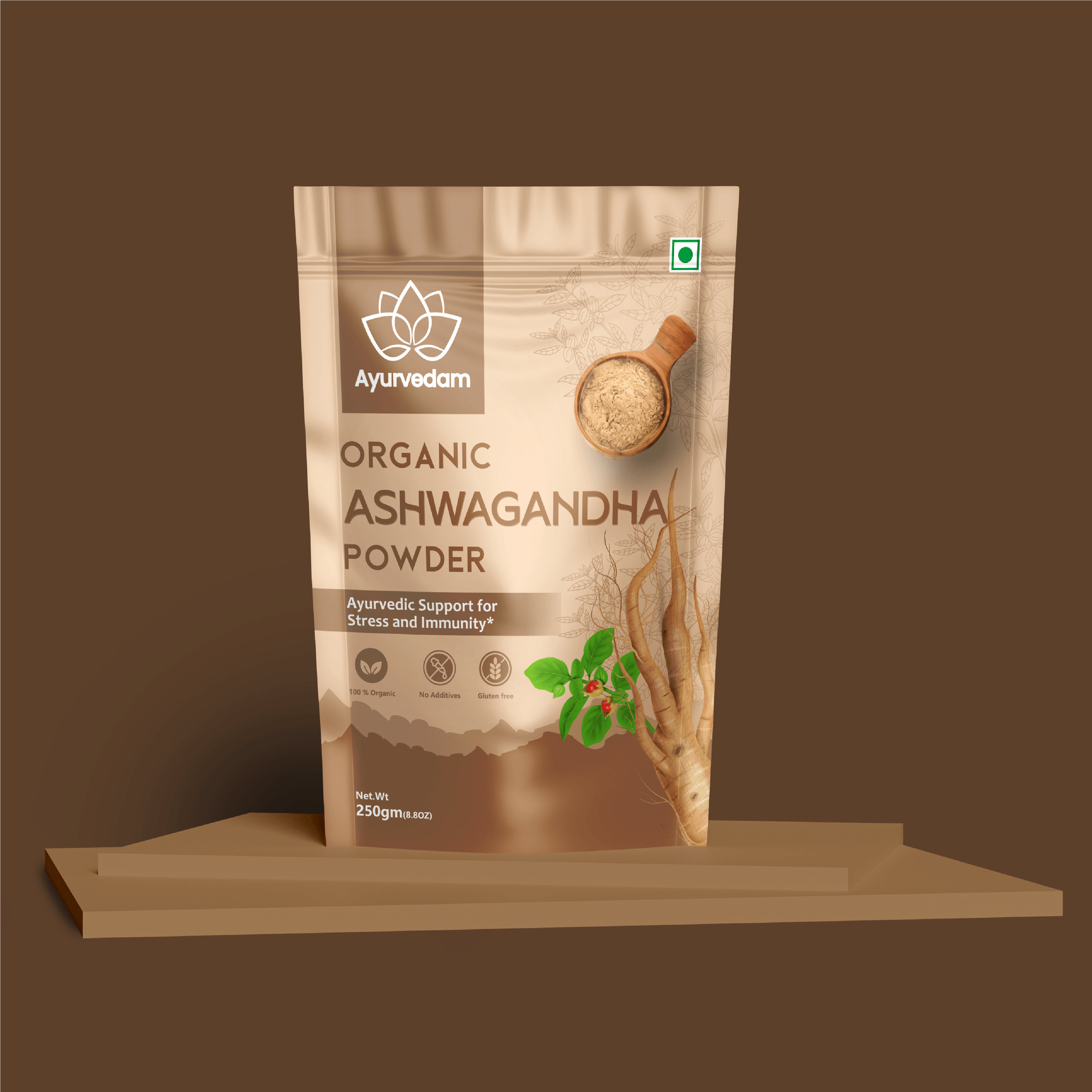 Organic Powder Packaging Design Ayurvedam