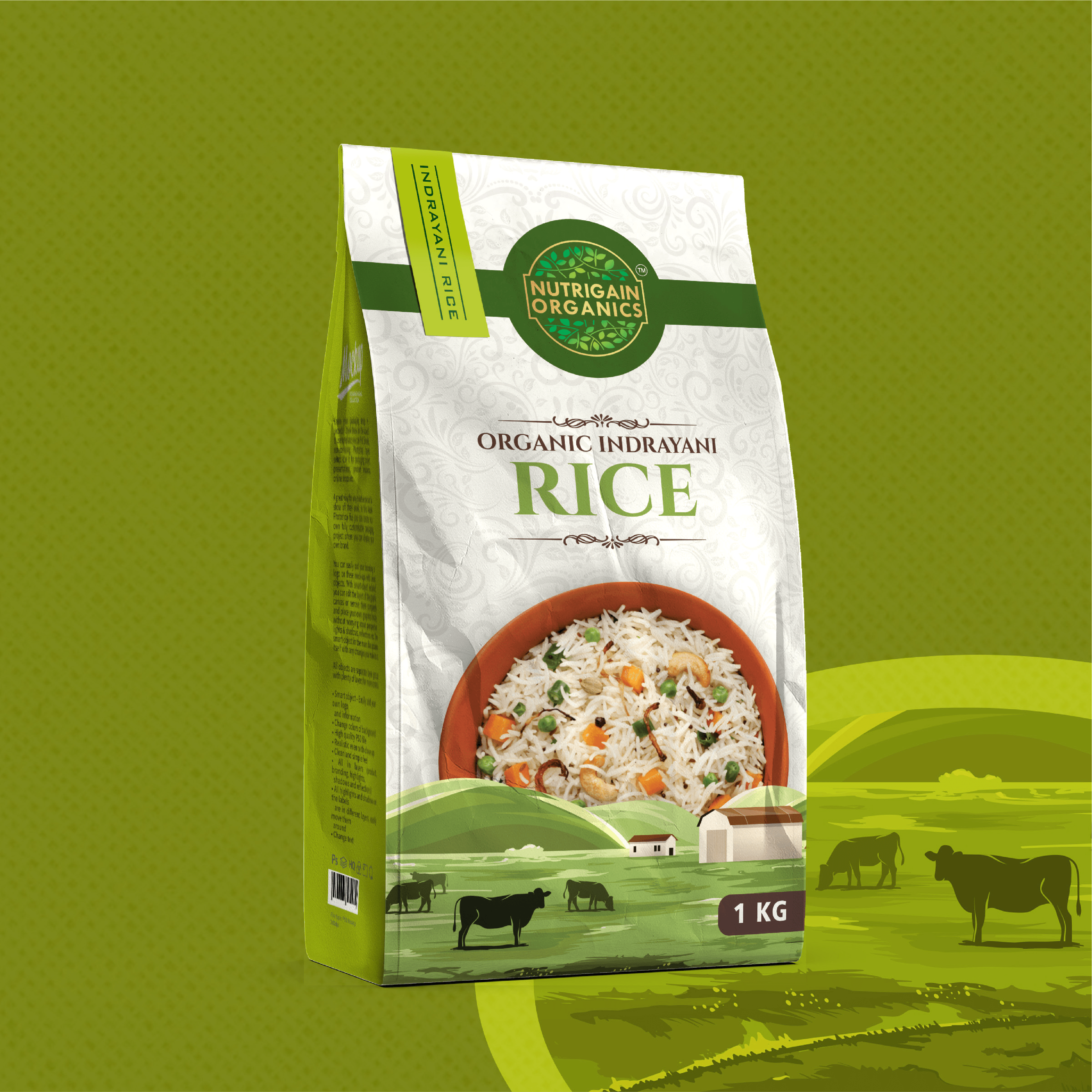 Rice Packaging Design Nutrigain Organics