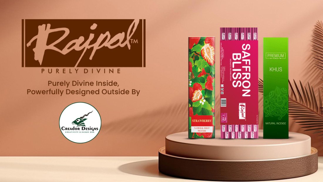 Rajpal incense packaging design by creador designs